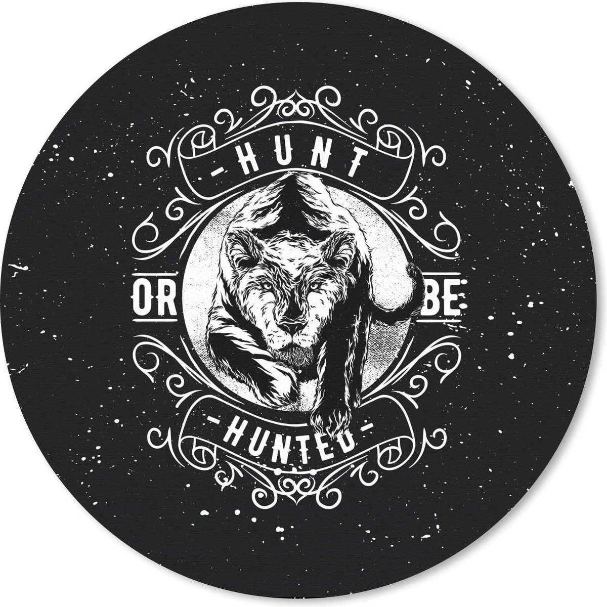 Muismat rond 40x40 cm - Mousepad Vintage - Tijger - Design - Ronde muismatten