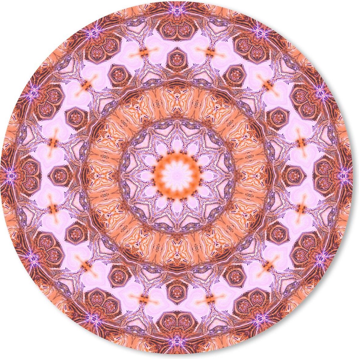 Muismat rond 40x40 cm - Mousepad Mandala caleidoscoop - Ronde muismatten
