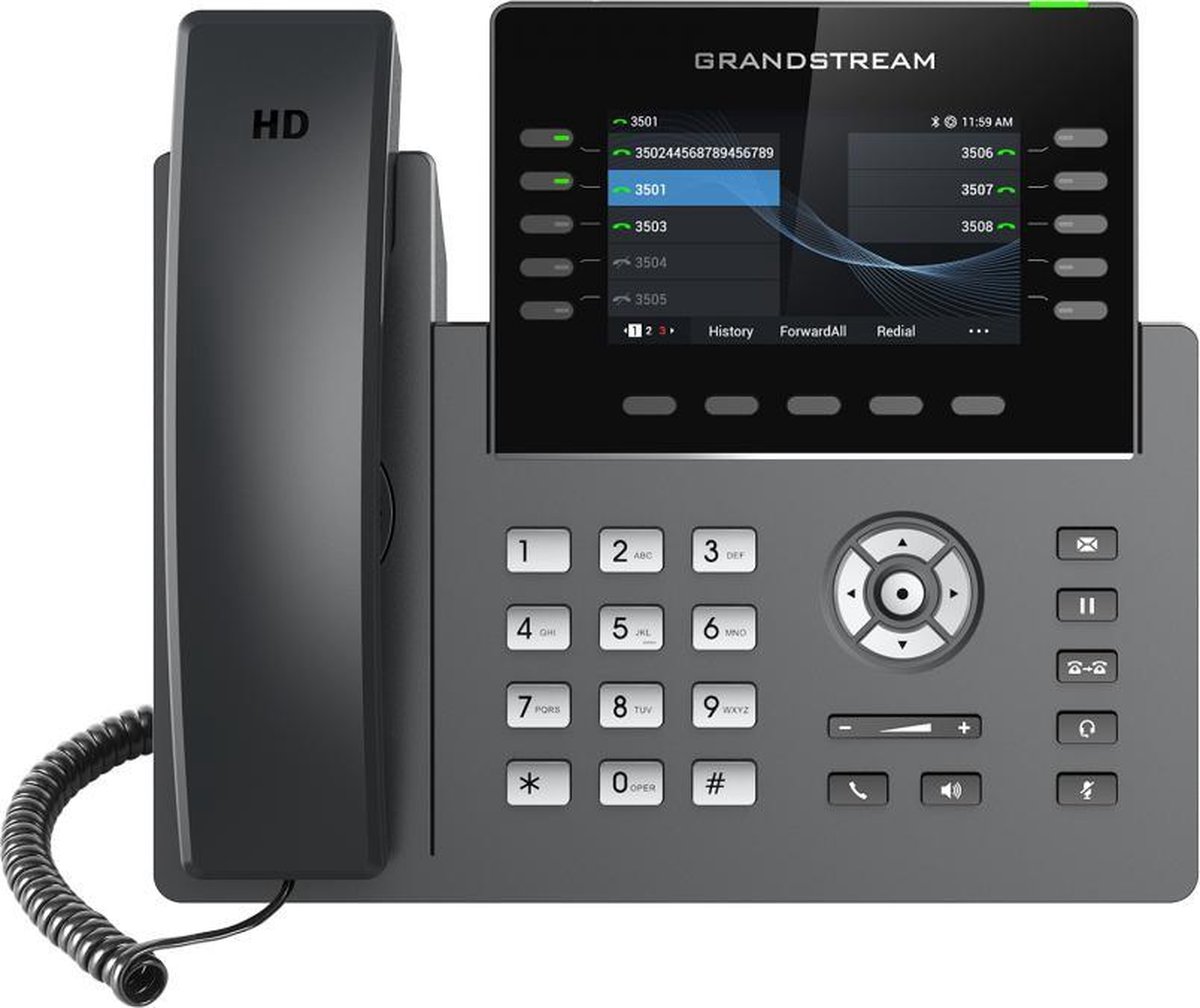 Grandstream Networks GRP2615 IP telefoon Zwart, Grijs 10 regels TFT Wifi