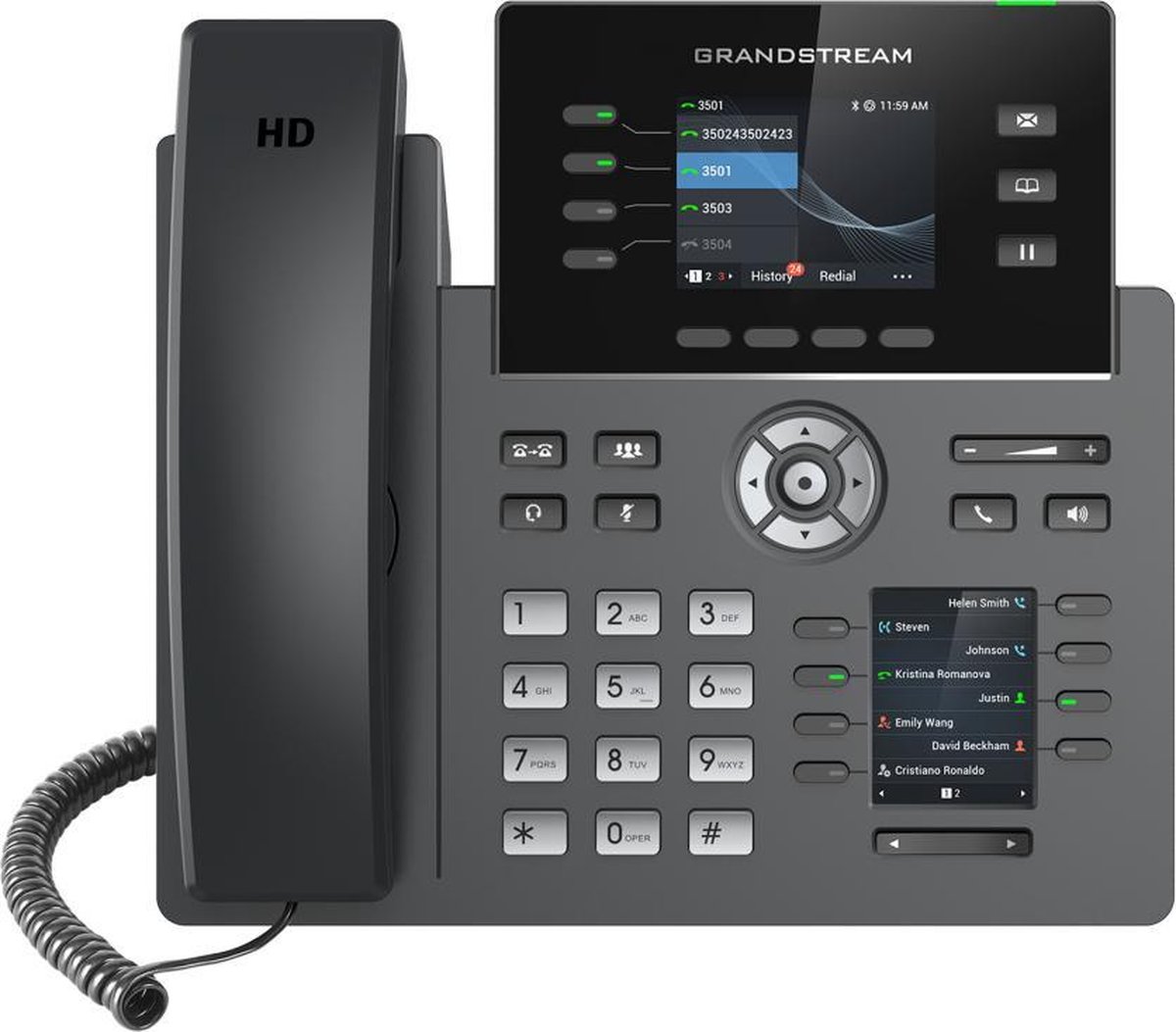 Grandstream Networks GRP2614 IP telefoon Zwart 4 regels TFT Wifi