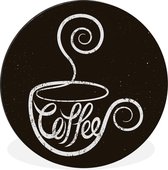 Coffee sur un tableau vintage Cercle mural aluminium - ⌀ 60 cm - peinture ronde - impression photo sur aluminium / dibond / cercle mural / cercle vivant / cercle de jardin (décoration murale)