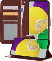 Hoesje Geschikt voor Samsung A52s Hoesje Book Case Hoes Wallet Cover - Hoes Geschikt voor Samsung Galaxy A52s 5G Hoesje Bookcase Hoes - Bruin