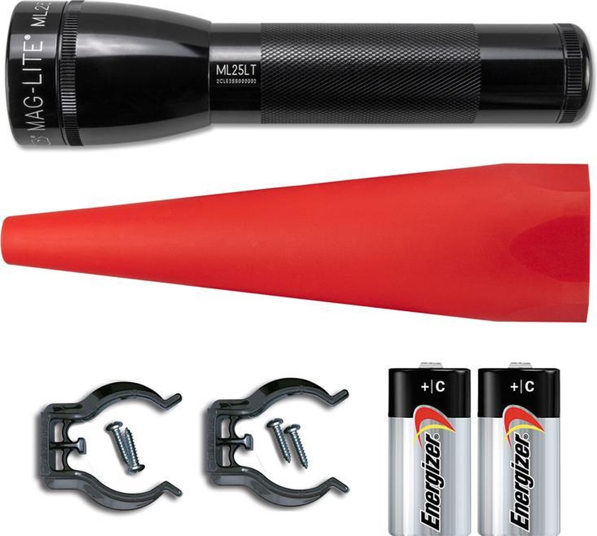 Maglite ML25LT-Safety pack - LED - 3rd Generation - 192 LUMENS - 337M - Verkeersregelaar - Zaklamp - Zwart