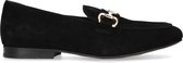 Manfield - Dames - Zwarte suède loafers met chain - Maat 41