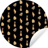 Wallpaper Circle - Feuilles - Or - Motifs - ⌀ 120 cm - Wall Circle - Auto-adhésif - Round Wallpaper Sticker XXL