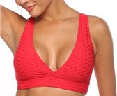 Crossback Sport BH – Licht Push-up Effect – Maat XL – Rood