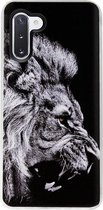 - ADEL Siliconen Back Cover Softcase Hoesje Geschikt voor Samsung Galaxy Note 10 Plus - Leeuw Zwart