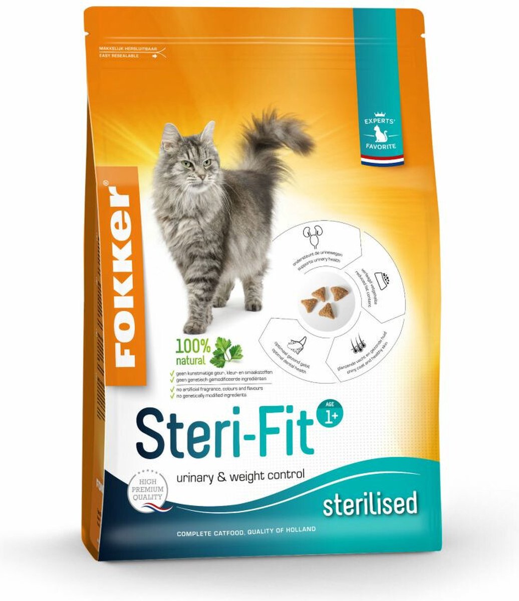 Fokker Fokker Steri-Fit Kattenvoer Gevogelte - 3 x 2,5 kg - Voordeelverpakking