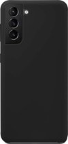 Telefoonglaasje Hoesje Geschikt voor Samsung Galaxy S21 Plus - Siliconen - Zwart - Beschermhoes - Case - Cover