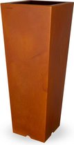 PLASTECNIC - Bloempot Qun Vaso Quadro Alto, H100 cm, roest