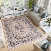 Tapiso Colorado Vloerkleed Beige Grijs Gebloemd Woonkamer Tapijt Maat- 160x220