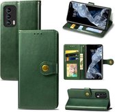 Voor Meizu 18 Effen Kleur Lederen Gesp Telefoon Case met Lanyard & Fotolijst & Kaartsleuf & Portemonnee & Stand Functie (Groen)