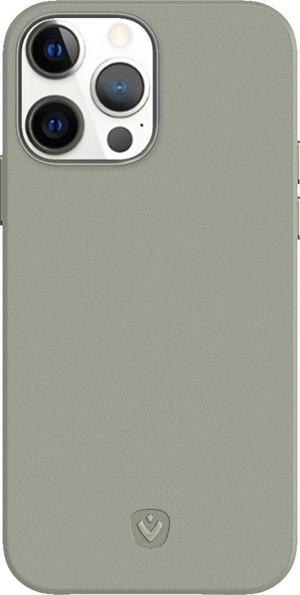 Valenta - Back Cover Snap Luxe - Leer - Grijs - iPhone 13 Pro