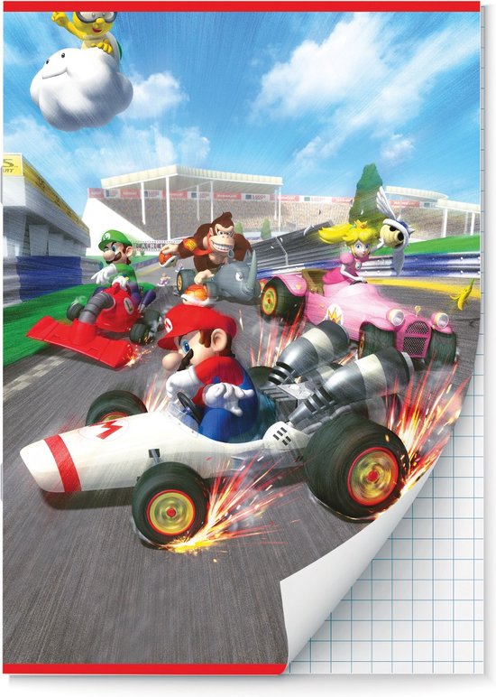 Mario Kart schriften Ruit 10 mm A4 - 4 stuks