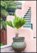 Poster van een mooie Marokkaanse muur met decoratie - 50x70 cm