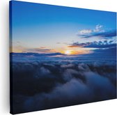 Artaza Canvas Schilderij Zonsondergang In De Wolken  - 40x30 - Klein - Foto Op Canvas - Canvas Print