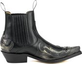 Mayura Boots Thor 1931 Zwart/ Spitse Western Heren Enkellaars Schuine Hak Elastiek Sluiting Vintage Look Maat EU 46