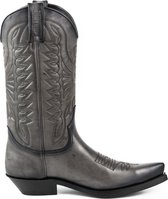 Mayura Boots 1920 Grijs/ Spitse Cowboy Western Line Dance Dames Heren Laarzen Schuine Hak Echt Leer Maat EU 46