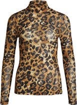 Object T-shirt Objsiro L/s Top 116 23036409 Sepia/animal Bla Dames Maat - M