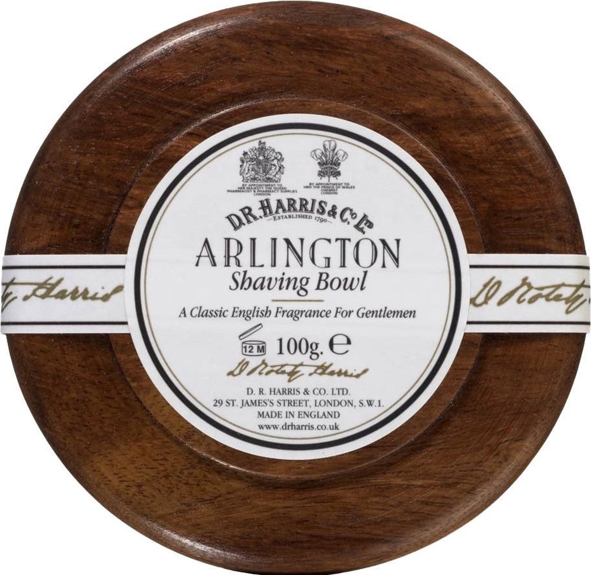 D.R.Harris scheerzeep in houten kom - Arlington - 100gram