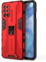 Voor OnePlus 9R Supersonic PC + TPU Schokbestendige beschermhoes met houder (rood)