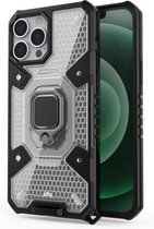 Space PC + TPU-ringhouder beschermhoes voor iPhone 13 Pro Max (wit)