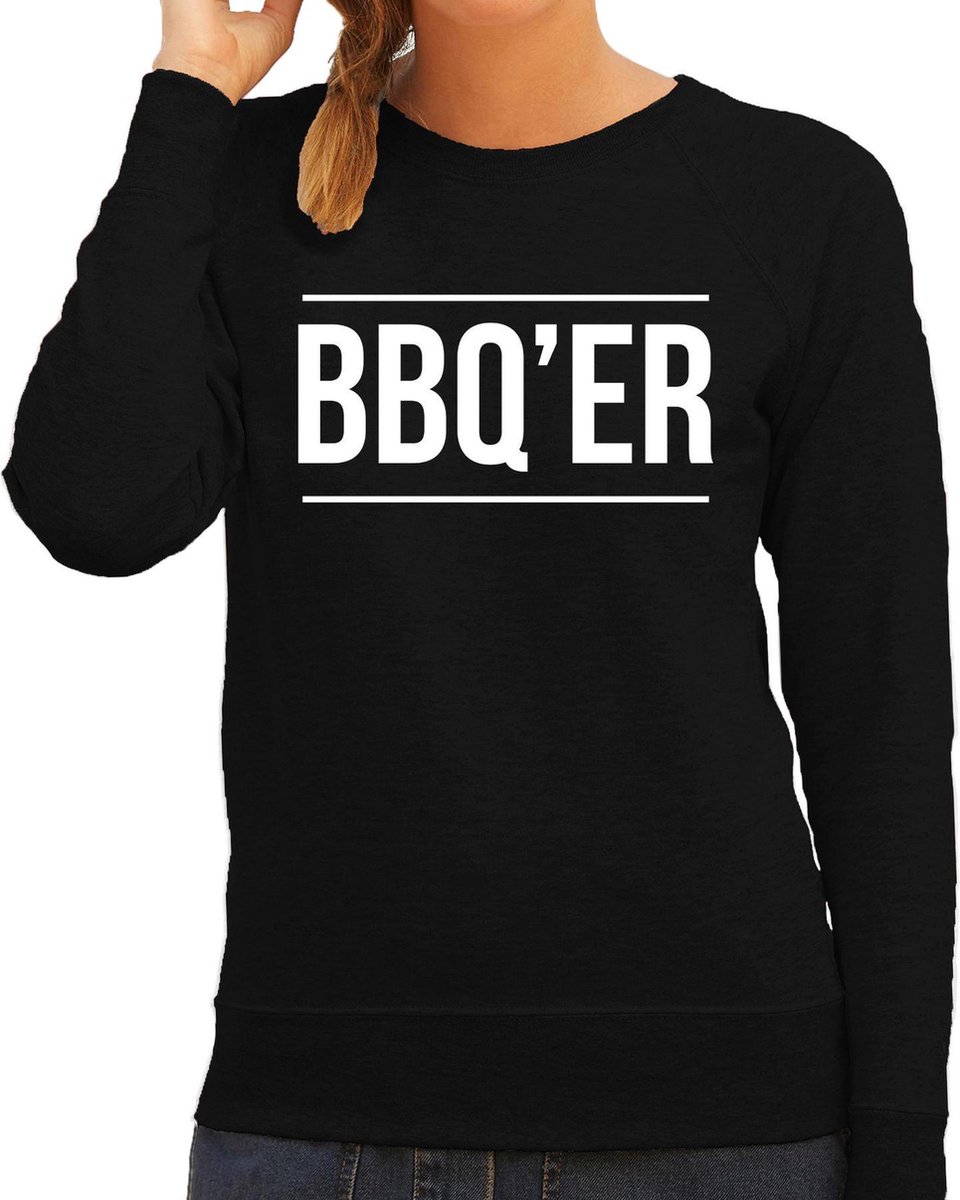 BBQ-ER bbq / barbecue sweater zwart - cadeau trui voor dames - verjaardag / moederdag kado S