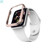 MY PROTECT® Apple Watch 4/5/6/SE 44mm Aluminium Bescherm Case | Bumper | Hoesje Voor Apple Watch | Bescherming Iwatch - Rosé