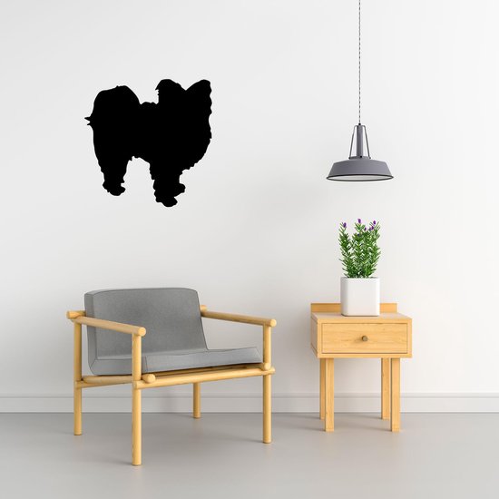 Pomapoo - Chien Silhouette - XS - 25x25cm - Zwart - décoration murale