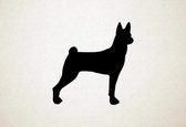 Basenji - Silhouette hond - XS - 26x25cm - Zwart - wanddecoratie