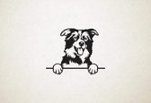 Border Collie - hond met pootjes - S - 37x47cm - Zwart - wanddecoratie