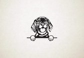 Beagle - hond met pootjes - S - 34x43cm - Zwart - wanddecoratie
