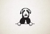 Scottish Deerhound - hond met pootjes - S - 43x46cm - Zwart - wanddecoratie