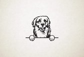 Golden Retriever - hond met pootjes - M - 54x69cm - Zwart - wanddecoratie