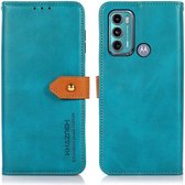 KHAZNEH Motorola Moto G60s Hoesje Wallet Book Case Blauw
