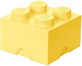 opbergsteen 4 noppen 25 x 18 cm polypropeen lichtgeel