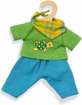 poppenkleding outfit Max 3-delig blauw/groen 28-35 cm