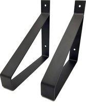 Marcellis - Industriële plankdrager - Voor plank 25cm - mat zwart - staal - incl. bevestigingsmateriaal + schroefbit - type 1