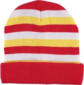 Apollo Muts Beanie Wol Rood/wit/geel One-size