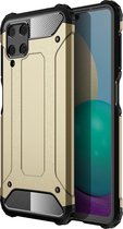 Samsung Galaxy A22 4G Hoesje - Mobigear - Outdoor Serie - Hard Kunststof Backcover - Goud - Hoesje Geschikt Voor Samsung Galaxy A22 4G