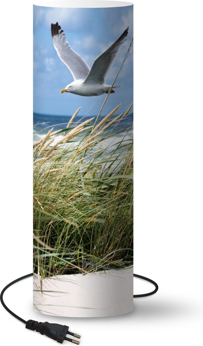 Lamp - Nachtlampje - Tafellamp slaapkamer - Strand - Planten - Vogel - 50 cm hoog - Ø15.9 cm - Inclusief LED lamp