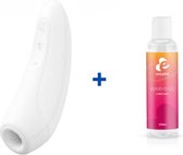 Satisfyer Curvy 1+ - Wit - Luchtdruk Vibrator + EasyGlide Verwarmende Glijmiddel - 150ml