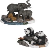 Luville - Panda elephant 2 pieces - Kersthuisjes & Kerstdorpen