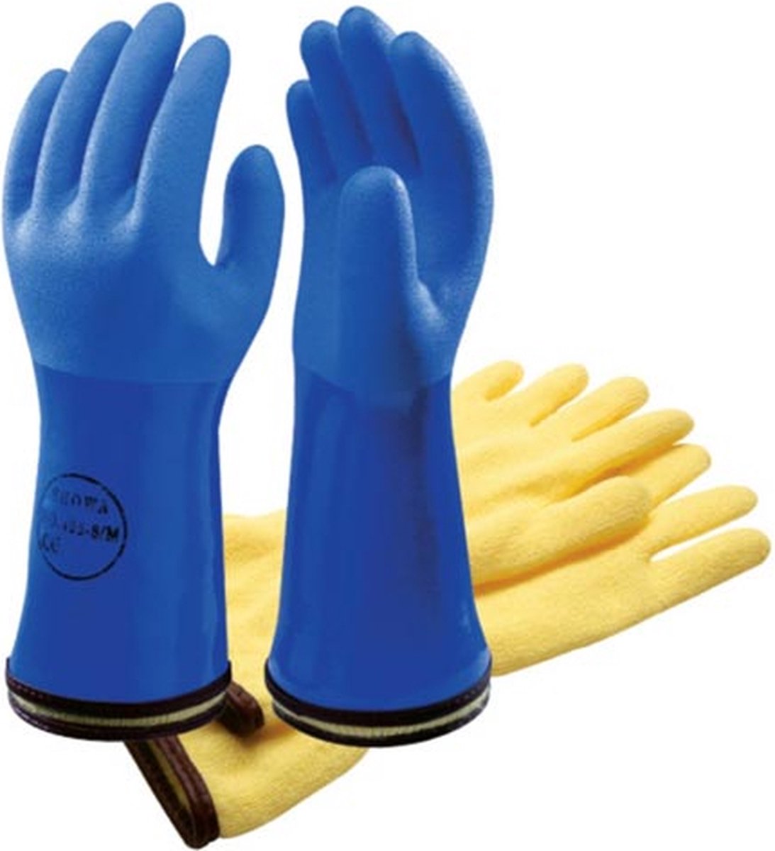 Goedkoopste Showa 495 BLAUW PVC COLD/OIL RES Werkhandschoenen - Maat L - Thermo Verwarmde Handschoenen