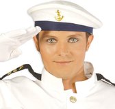 3x stuks marine verkleed baret/hoed met gouden scheepsanker voor volwassenen - Carnaval hoeden