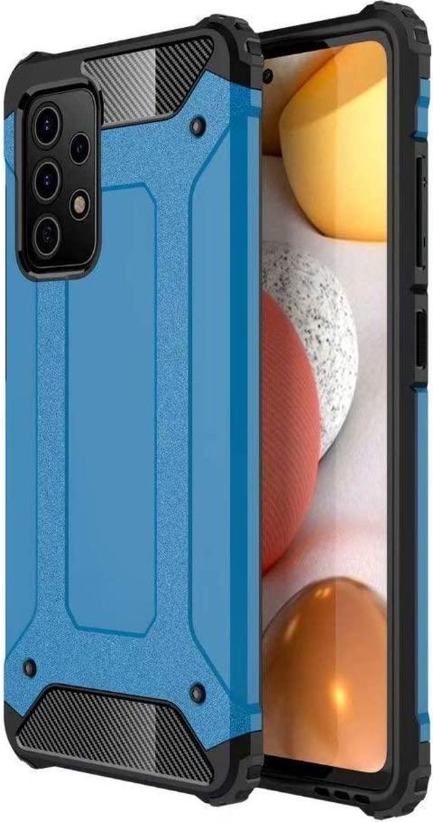 Hoesje Geschikt voor: Samsung Galaxy A32 5G Armor Hybrid - Blauw