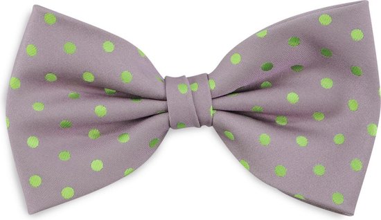 We Love Ties Bow Satin Dot, taupe / vert