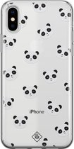iPhone X/XS transparant hoesje - Panda | Apple iPhone Xs case | TPU backcover transparant