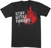 Stiff Little Fingers Heren Tshirt -S- Graffiti Zwart