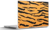 Laptop sticker - 13.3 inch - Tijgerprint - Bruin - Oranje - 31x22,5cm - Laptopstickers - Laptop skin - Cover